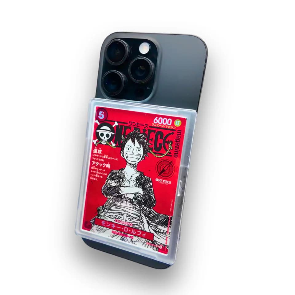 Mag Snap sur iPhone avec carte One Piece Luffy